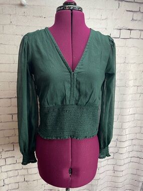 Abercrombie and fitch size XS dark green blouse